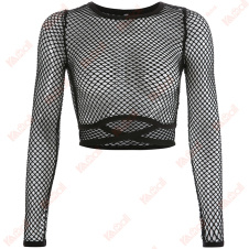 sexy mesh long sleeve black